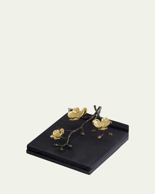 Gold Orchid Dinner Napkin Holder
